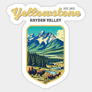 USA - NATIONAL PARK - YELLOWSTONE Hayden Valley -12 Sticker